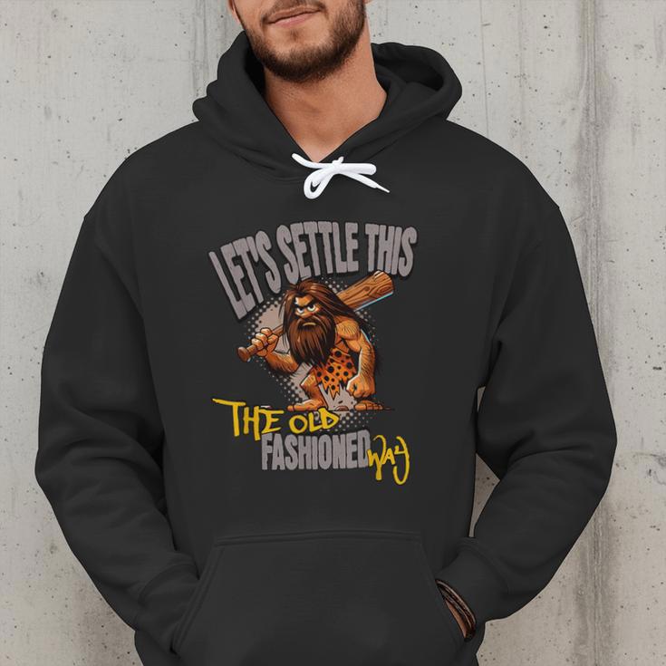 Stoneage Caveman Neolithic History Baseball Dad Father Men Hoodie