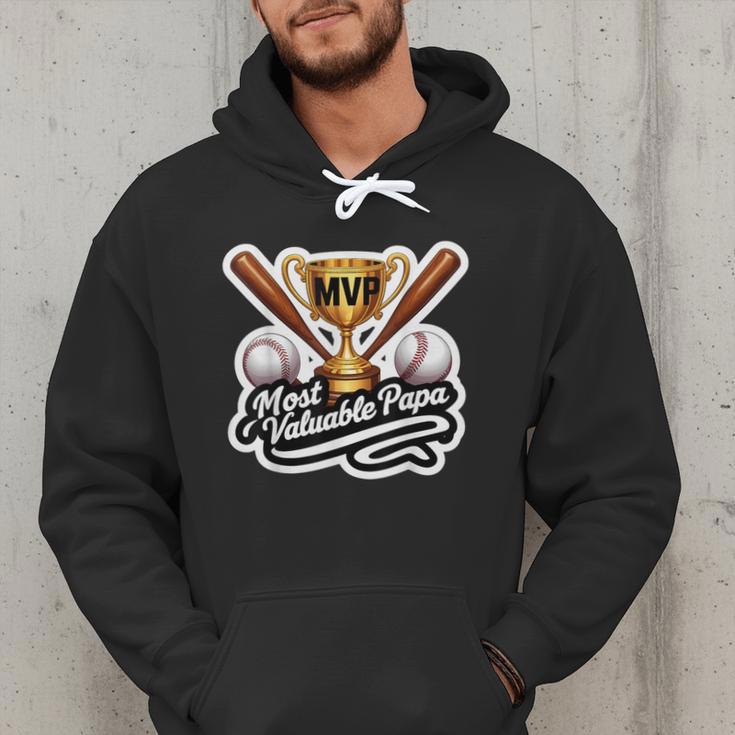 Most Valuable Papa Baseball Dad Coach Player Father's Day Men Hoodie Most Valuable Papa Baseball Dad Coach Player Father's Day Men Hoodie