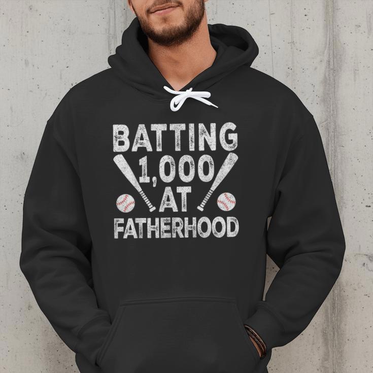 Vintage Baseball Dad Batting 1000 At Fatherhood Men Hoodie Vintage Baseball Dad Batting 1000 At Fatherhood Men Hoodie