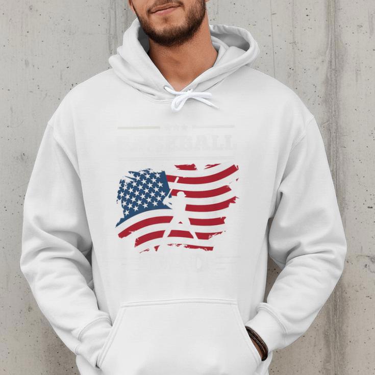 Baseball DAD American Flag Patriotic Father's Day Premium Men Hoodie