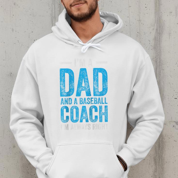 Baseball Dad Coach Father's Day Raglan Baseball Tee Men Hoodie