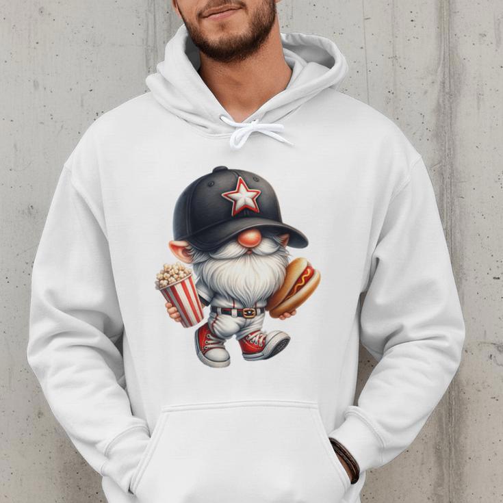 Baseball Dad Gnome Grandpa For Men Baseball Hot Dog Men Hoodie