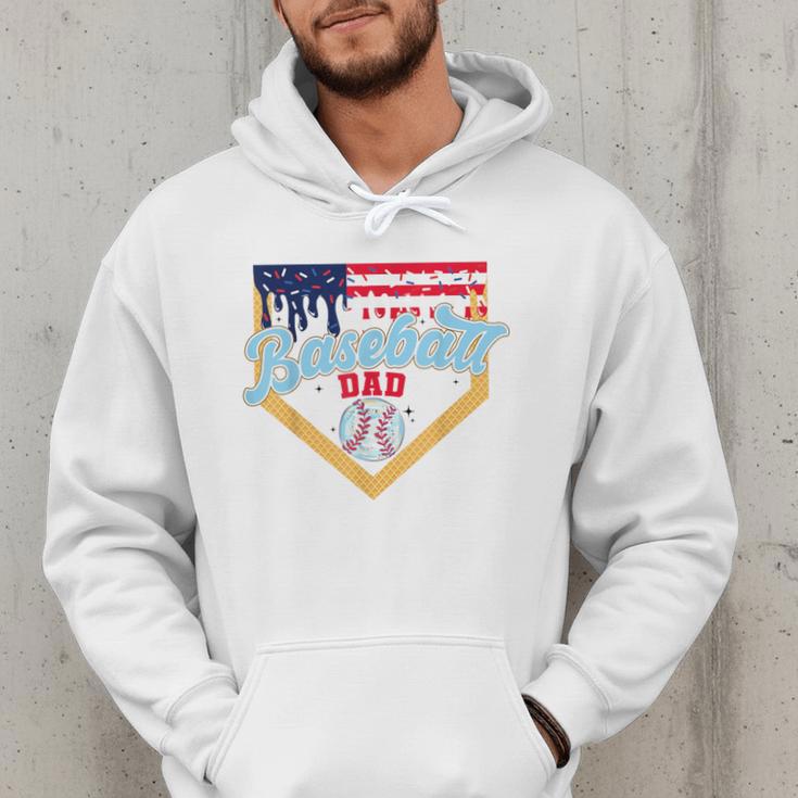 Baseball Dad Ice Cream Drip Father American Flag 4th Of July Men Hoodie Baseball Dad Ice Cream Drip Father American Flag 4th Of July Men Hoodie