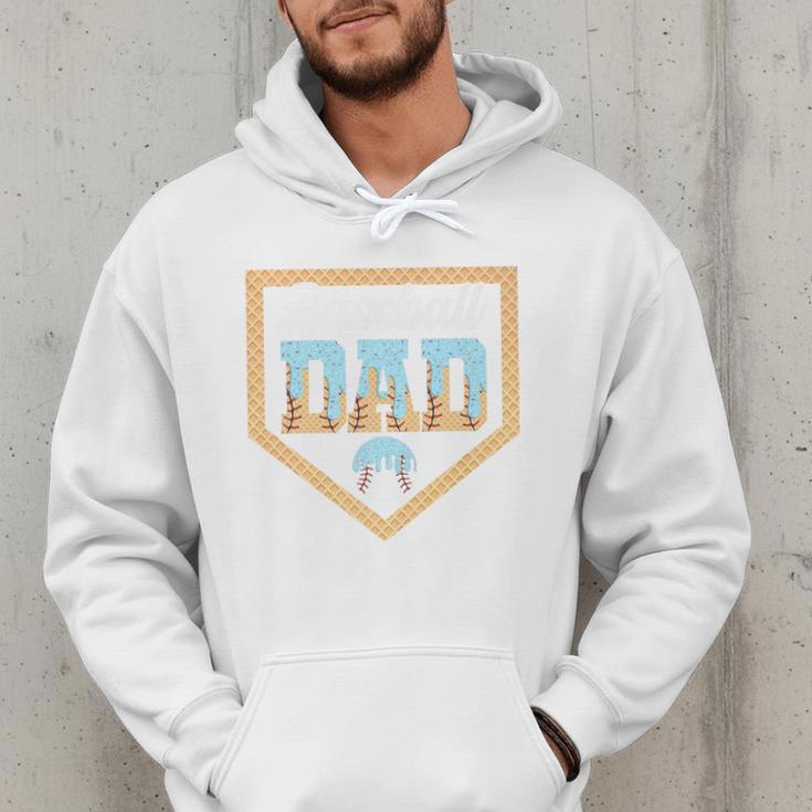Baseball Dad Ice Cream Drip Home Plate Cool Fathers Day Premium Men Hoodie Baseball Dad Ice Cream Drip Home Plate Cool Fathers Day Premium Men Hoodie