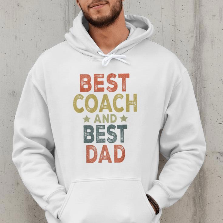 Baseball Dad For Men Vintage Best Coach And Best Dad Men Hoodie