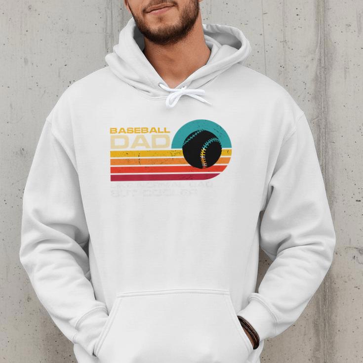 Baseball Dad Like Normal Dad But Cooler Fathers Day Premium Men Hoodie