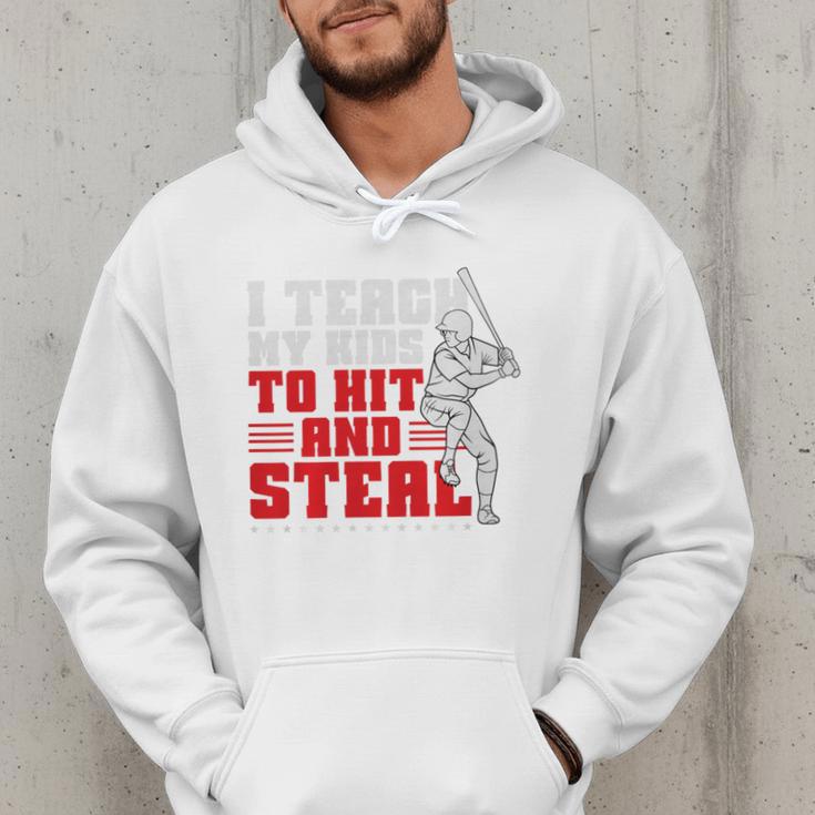 Baseball Dad Teach Kids Hit And Steal Softball Game Premium Tri-Blend Men Hoodie Baseball Dad Teach Kids Hit And Steal Softball Game Premium Tri-Blend Men Hoodie
