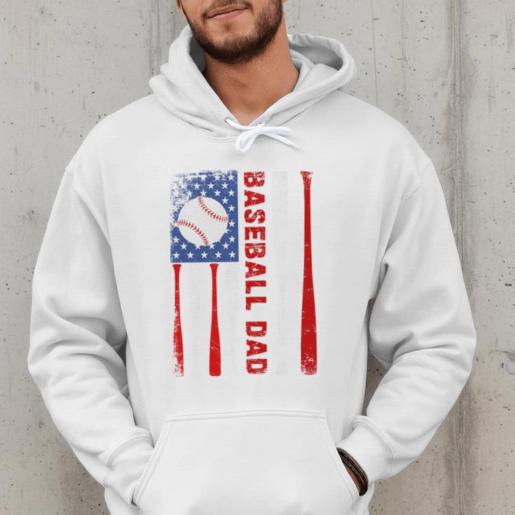 Baseball Dad USA American Flag Father's Day 4th Of July Premium Men Hoodie Baseball Dad USA American Flag Father's Day 4th Of July Premium Men Hoodie