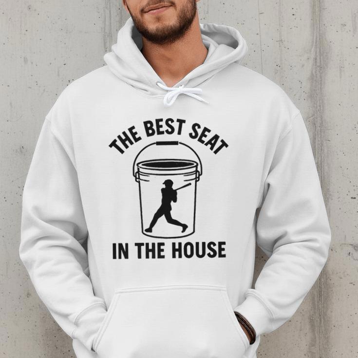 The Best Seat In The House Bucket Dad Baseball Dad Premium Men Hoodie