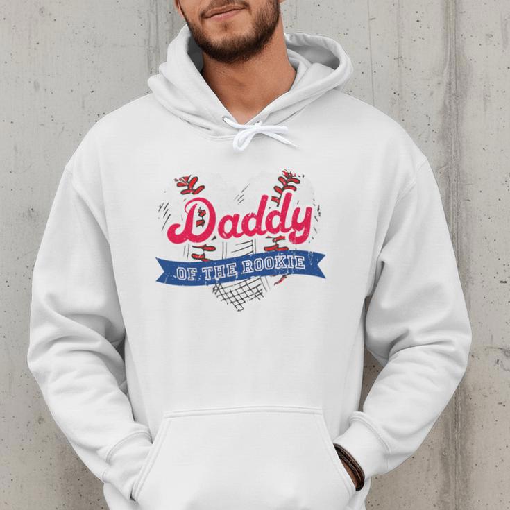 Daddy Of The Rookie Baseball Dad Retro Love Heart Birthday Premium Men Hoodie