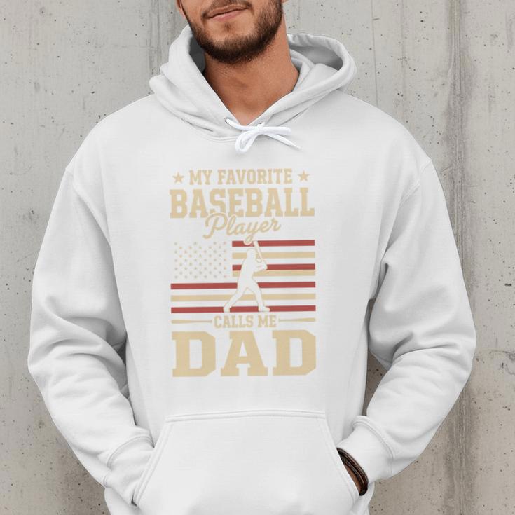 My Favorite Baseball Player Calls Me Dad Baseball Dad Premium Tri-Blend Men Hoodie