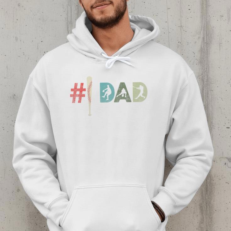 Number One Baseball Dad Father's Day Baseball Player Dad Premium Men Hoodie Number One Baseball Dad Father's Day Baseball Player Dad Premium Men Hoodie