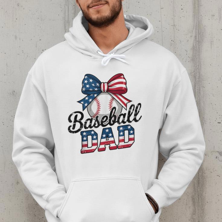 Patriotic Baseball Dad 4th Of July For All American Fathers Men Hoodie