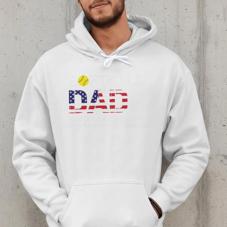 Softball Dad Like Baseball Dad But Bigger Balls Joke Premium Tri-Blend Men Hoodie