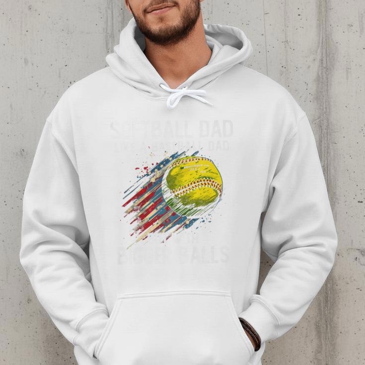 Softball Dad Like a Baseball Dad With Bigger Balls Premium Men Hoodie Softball Dad Like a Baseball Dad With Bigger Balls Premium Men Hoodie
