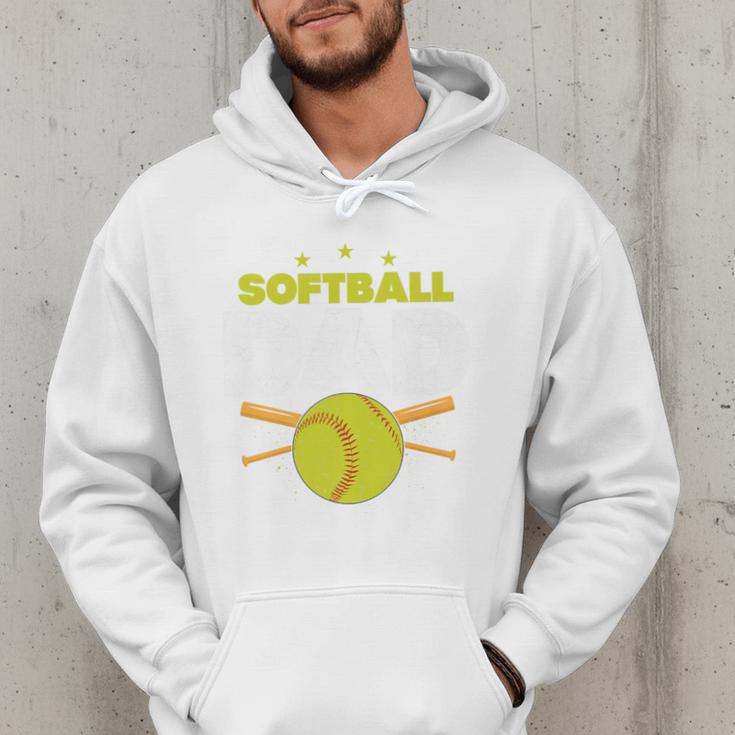 Softball Dad Just Like A Baseball Dad Player Premium Men Hoodie