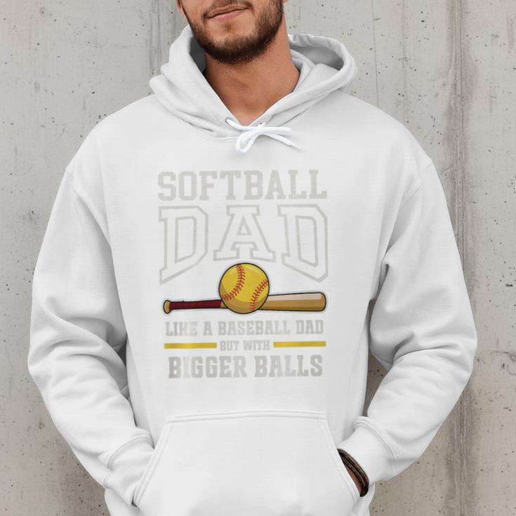 Softball Dad Tees Like Baseball Dad But Bigger Balls Premium Tri-Blend Men Hoodie