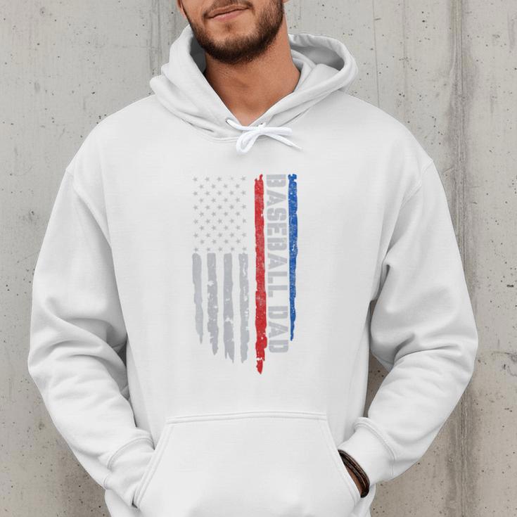 Vintage Baseball US Flag Tee Baseball Dad Player Coach Premium Tri-Blend Men Hoodie