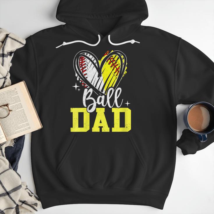 Ball Dad Softball Baseball Dad Fathers Day Men Hoodie Ball Dad Softball Baseball Dad Fathers Day Men Hoodie