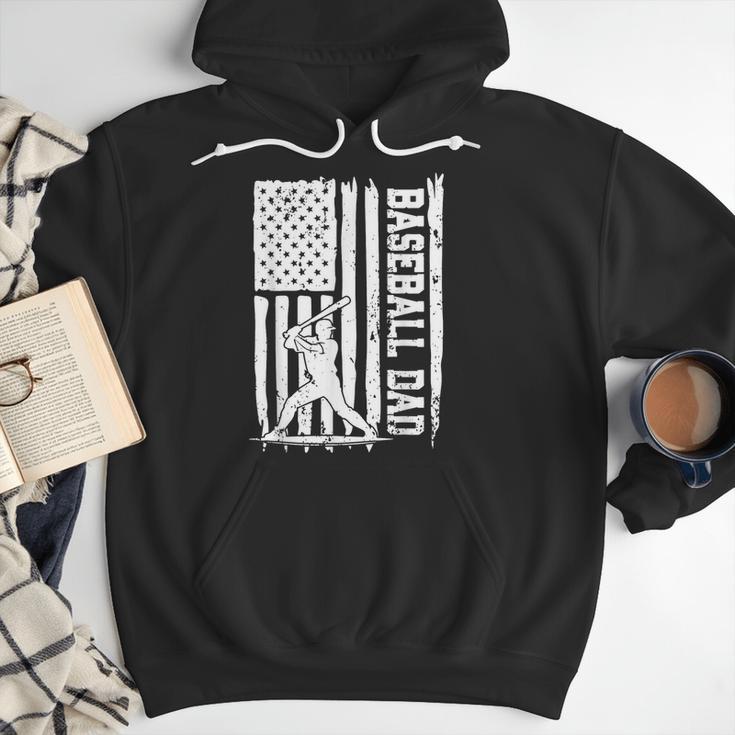 Baseball Dad American Flag Papa Daddy Happy Father's Day Men Hoodie Baseball Dad American Flag Papa Daddy Happy Father's Day Men Hoodie