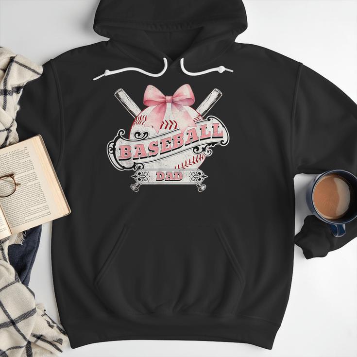 Baseball Dad With Coquette Cute Bow Sport Season Men Hoodie Baseball Dad With Coquette Cute Bow Sport Season Men Hoodie
