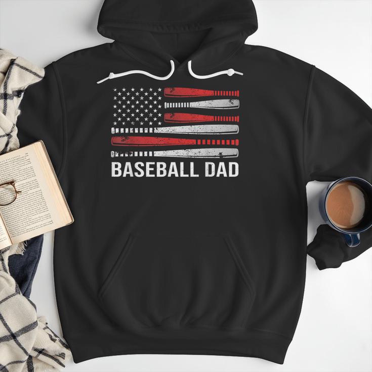 Baseball Dad Father's Day US Flag Baseball Men Hoodie Baseball Dad Father's Day US Flag Baseball Men Hoodie