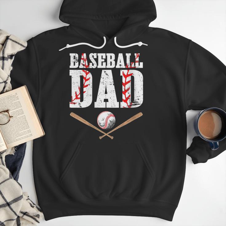 Baseball Dad Happy Fathers Day For Men Boys Kid Men Hoodie