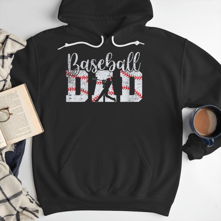 Baseball Dad Happy Fathers Day For Men Boys Baseball Lovers Men Hoodie