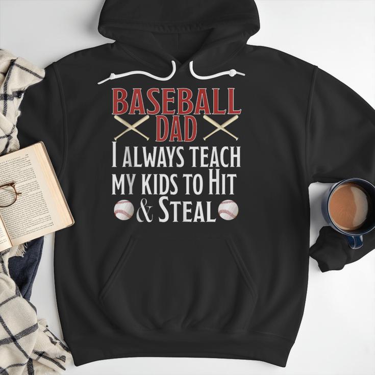 Baseball Dad Hit And Steal Ballpark Father Men Hoodie Baseball Dad Hit And Steal Ballpark Father Men Hoodie