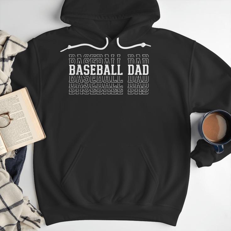 Baseball Dad Layered Text Father Coach Player Men Hoodie Baseball Dad Layered Text Father Coach Player Men Hoodie