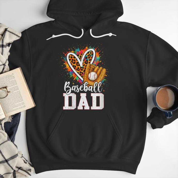 Baseball Dad Leopard Heart Colorful Men Hoodie Baseball Dad Leopard Heart Colorful Men Hoodie