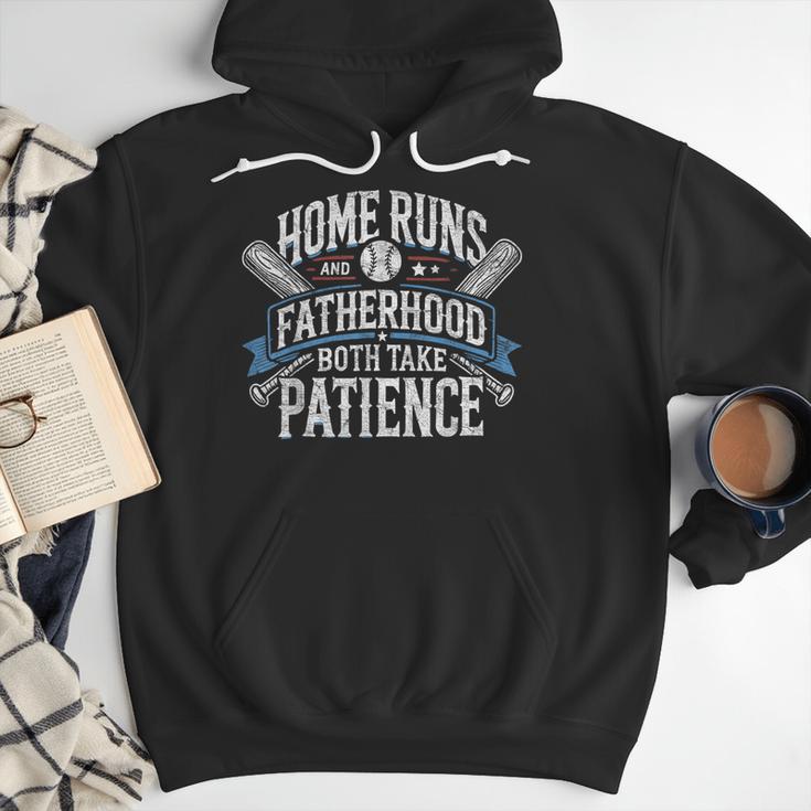 Baseball Dad Men Home Runs & Fatherhood Both Take Patience Men Hoodie