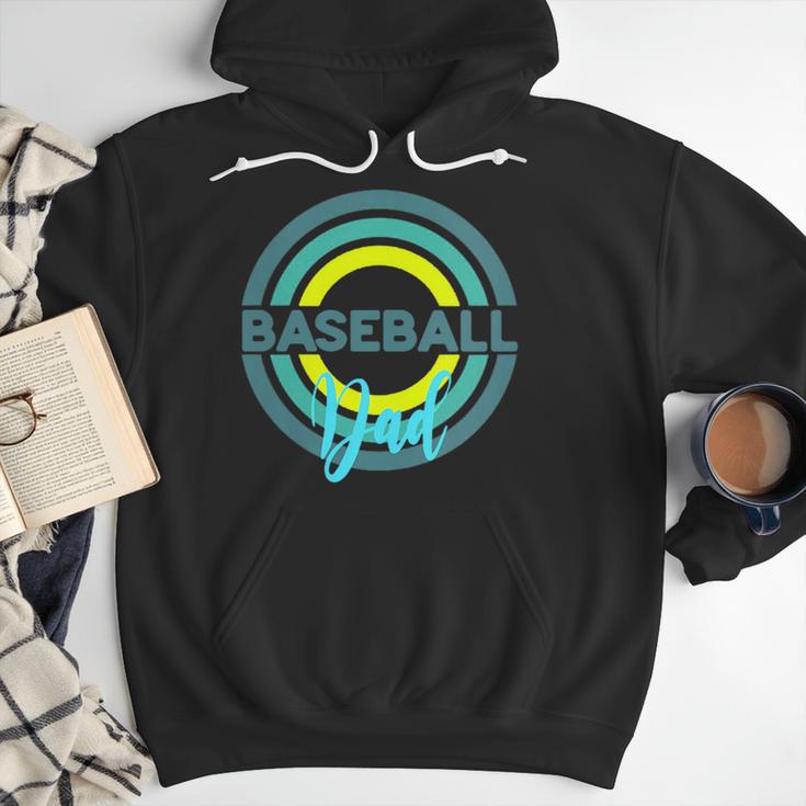 Baseball Dad With Modern Baseball Circles Men Hoodie