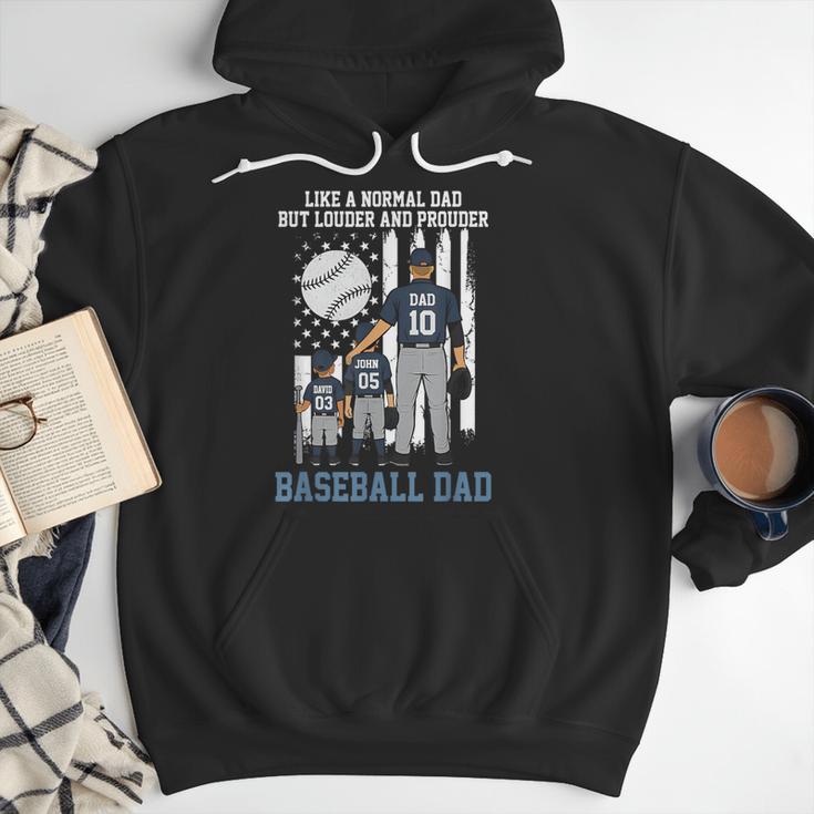 Baseball Dad Like A Normal Dad But Louder And Prouder Men Hoodie