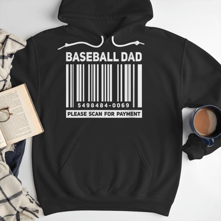 Baseball Dad Scan For Payment Barcode Father Men Hoodie Baseball Dad Scan For Payment Barcode Father Men Hoodie