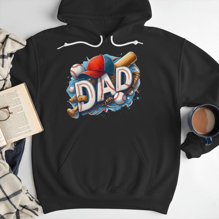Baseball Dad Sports Fan Father Dada Men Baseball Fathers Day Men Hoodie