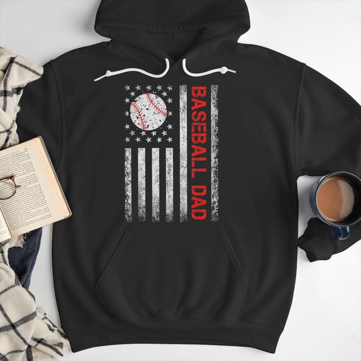 Baseball Dad USA American Flag Men Daddy Fathers Day Men Hoodie Baseball Dad USA American Flag Men Daddy Fathers Day Men Hoodie