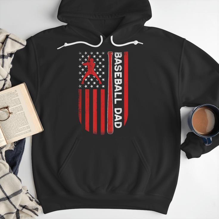 Baseball Dad Usa American Flag Patriotic Dad Father's Day Men Hoodie Baseball Dad Usa American Flag Patriotic Dad Father's Day Men Hoodie