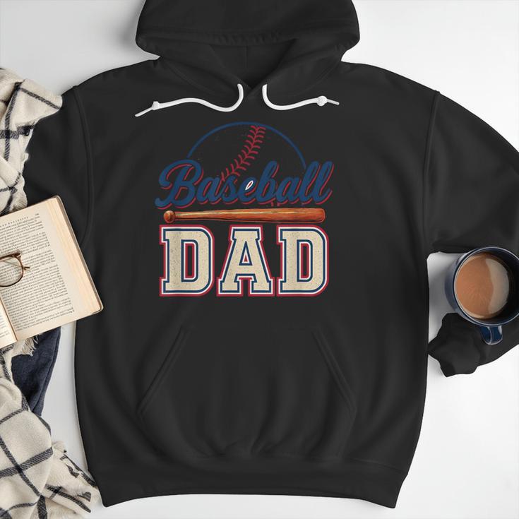 Baseball Dad Vintage Sports For Proud Fathers Men Hoodie