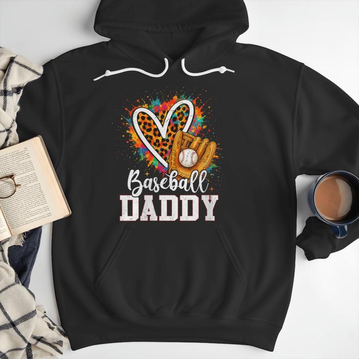 Baseball Daddy Leopard Heart Colorful Men Hoodie