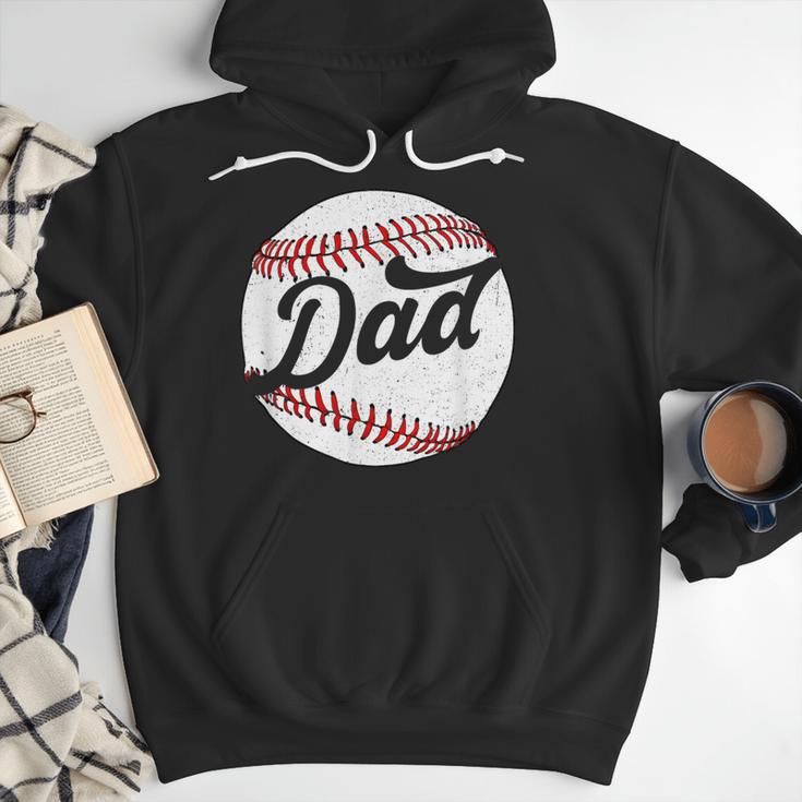 Dad Baseball Ball Vintage Groovy Baseball Daddy Fathers Day Men Hoodie Dad Baseball Ball Vintage Groovy Baseball Daddy Fathers Day Men Hoodie