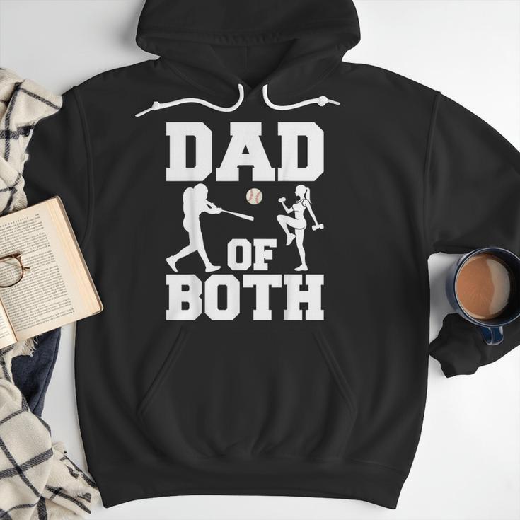Dad Of Both Gymnastics Baseball Dad Men Hoodie Dad Of Both Gymnastics Baseball Dad Men Hoodie