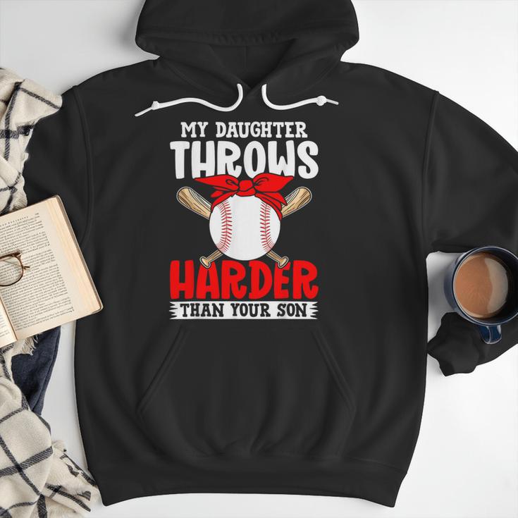 My Daughter Throws Harder Than Your Son Baseball Dads Men Hoodie