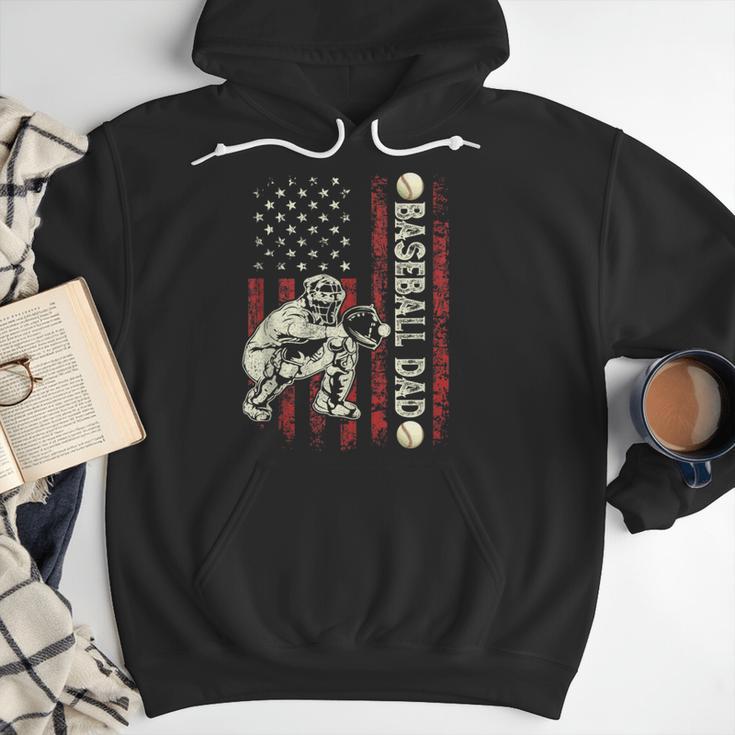 Fathers Day Baseball Dad Flag Dad Men Baseball Catcher Men Hoodie Fathers Day Baseball Dad Flag Dad Men Baseball Catcher Men Hoodie
