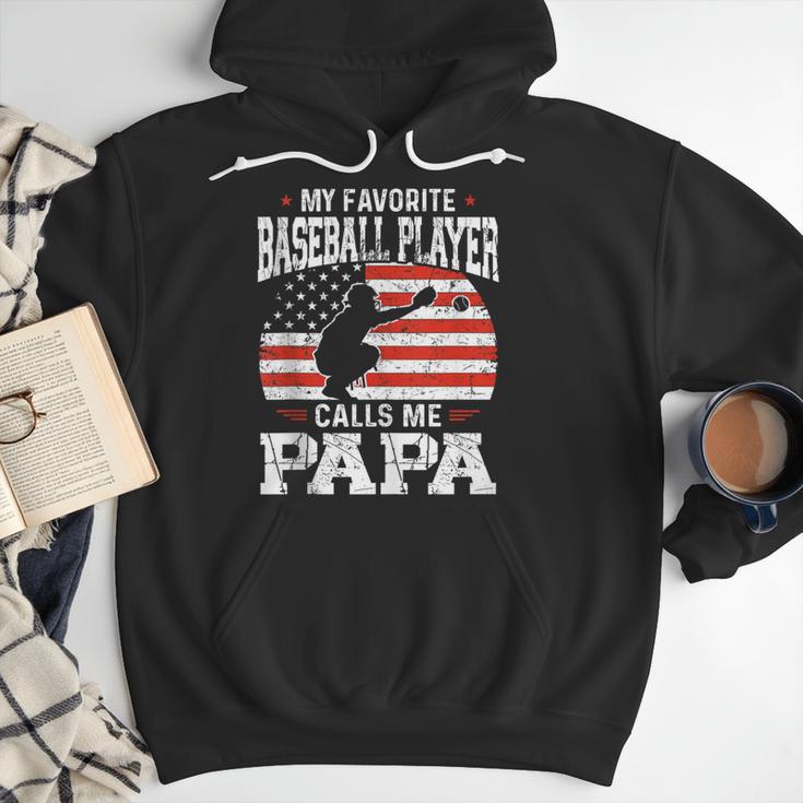 My Favorite Baseball Player Calls Me Papa Baseball Dad Men Hoodie My Favorite Baseball Player Calls Me Papa Baseball Dad Men Hoodie