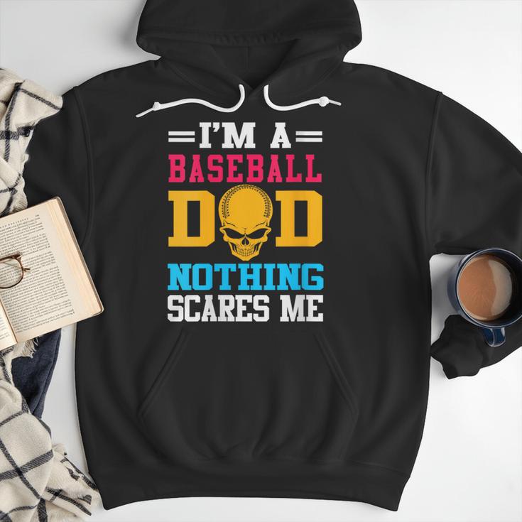 I'm A Baseball Dad Nothing Scares Me Softball Player Men Hoodie