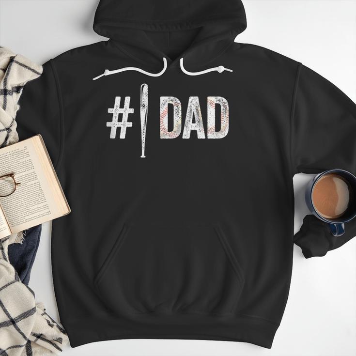 Number One Baseball Dad For Father's Day Daddy Coach Men Hoodie Number One Baseball Dad For Father's Day Daddy Coach Men Hoodie
