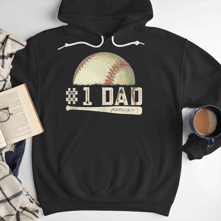 Number One Baseball Dad Fathers Day Baseball Player Dad Papa Men Hoodie Number One Baseball Dad Fathers Day Baseball Player Dad Papa Men Hoodie