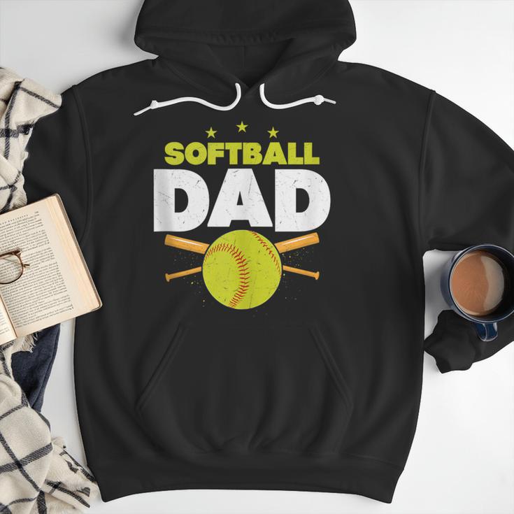 Softball Dad Just Like A Baseball Dad Player Men Hoodie Softball Dad Just Like A Baseball Dad Player Men Hoodie