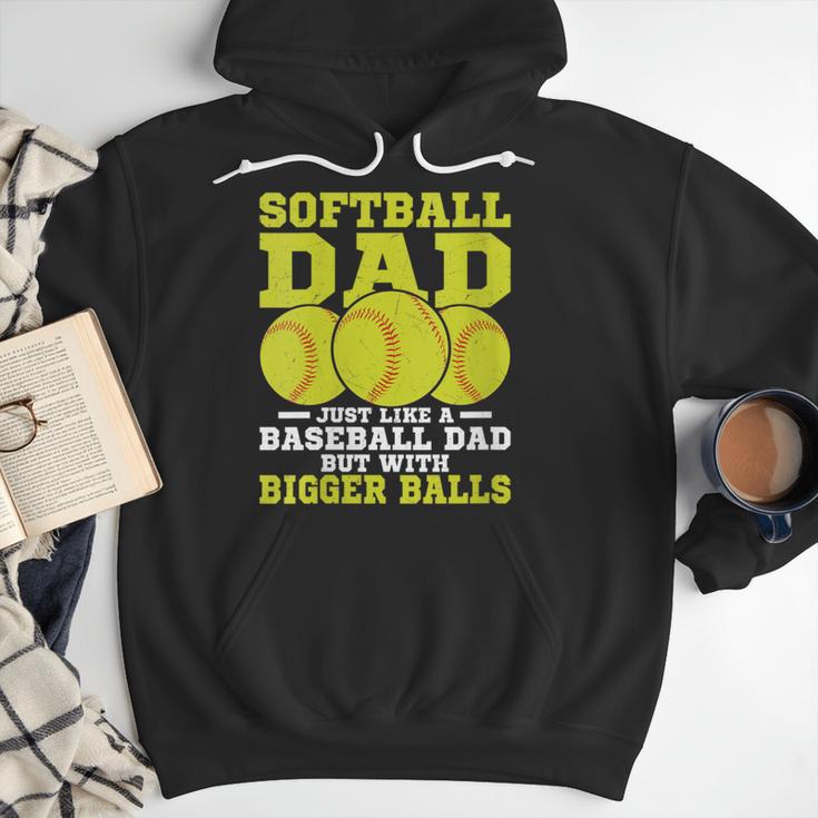 Softball Dad Just Like A Baseball Dad Team Men Hoodie Softball Dad Just Like A Baseball Dad Team Men Hoodie